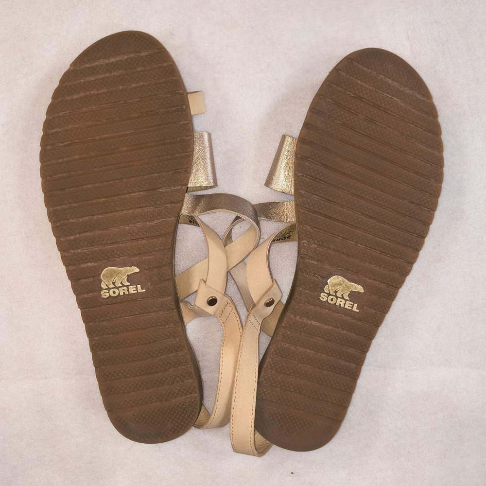 Sorel Gold Metallic Strappy Gladiator Sandals Women’s Size 9 - Picture 4 of 6
